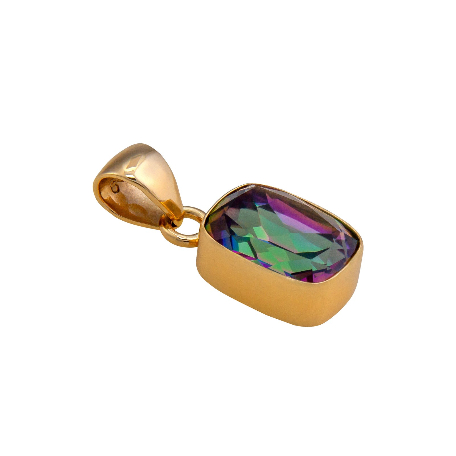 Alchemia Rainbow Mystic Quartz Rectangle Pendant | Charles Albert Jewelry