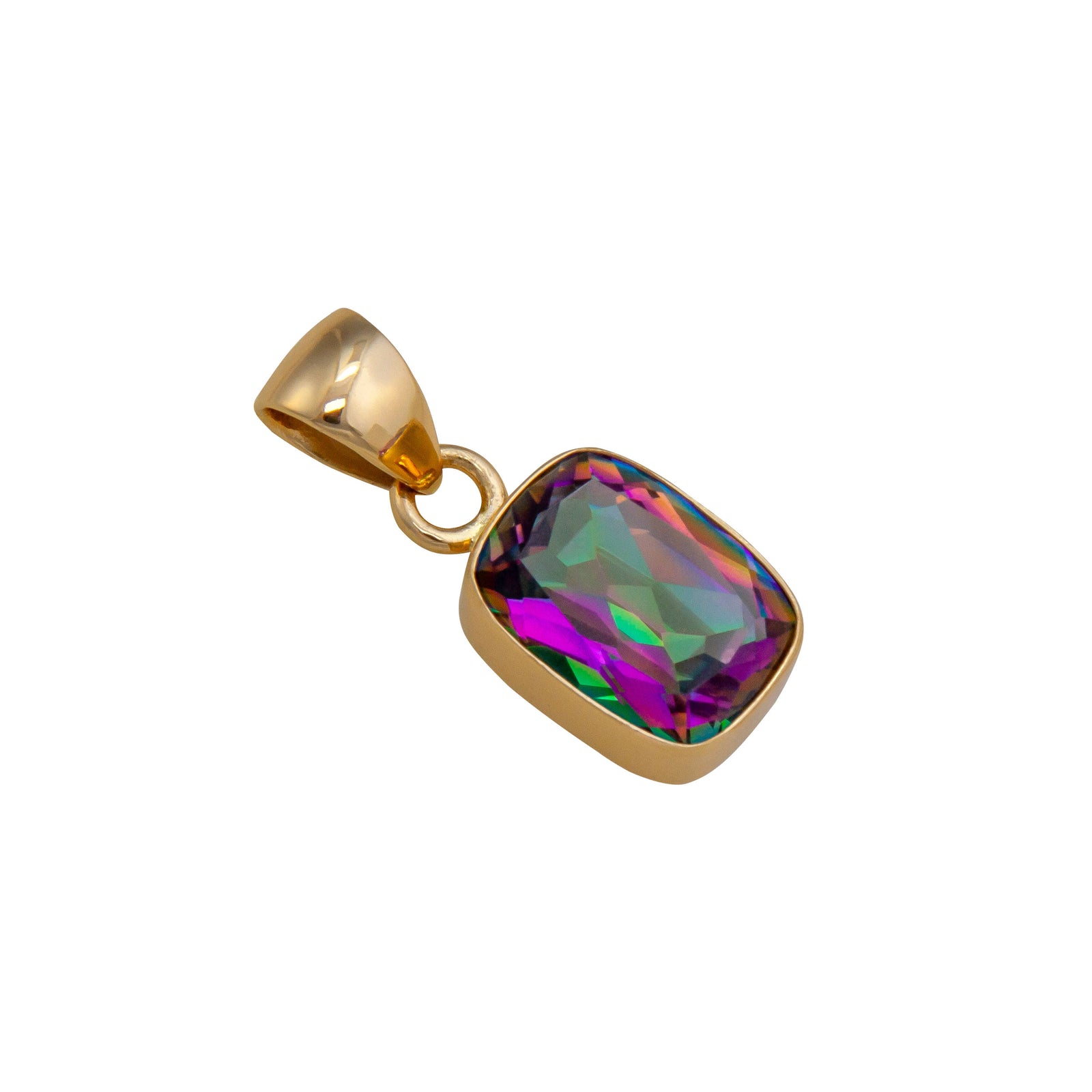 Alchemia Rainbow Mystic Quartz Rectangle Pendant | Charles Albert Jewelry