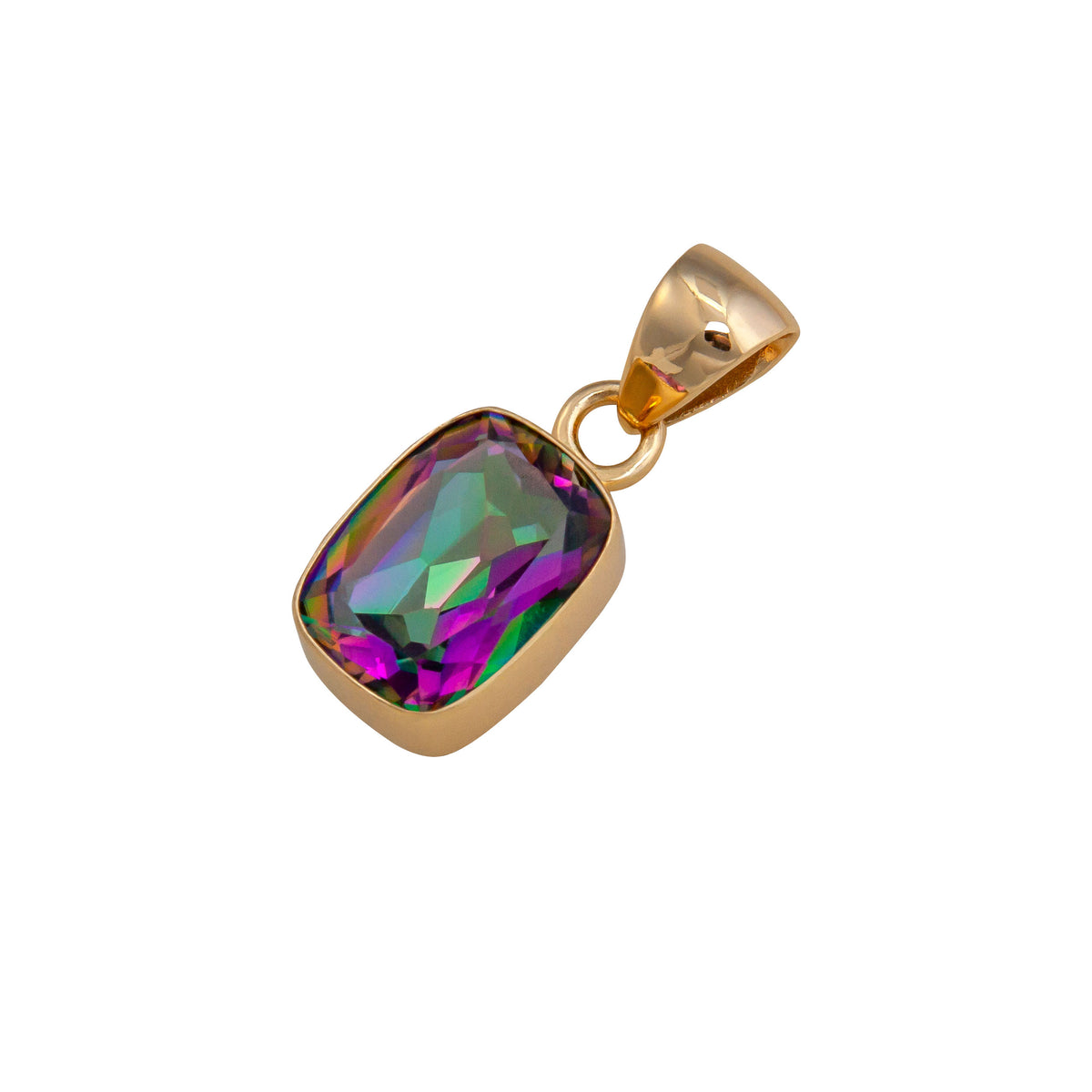 Alchemia Rainbow Mystic Quartz Rectangle Pendant | Charles Albert Jewelry