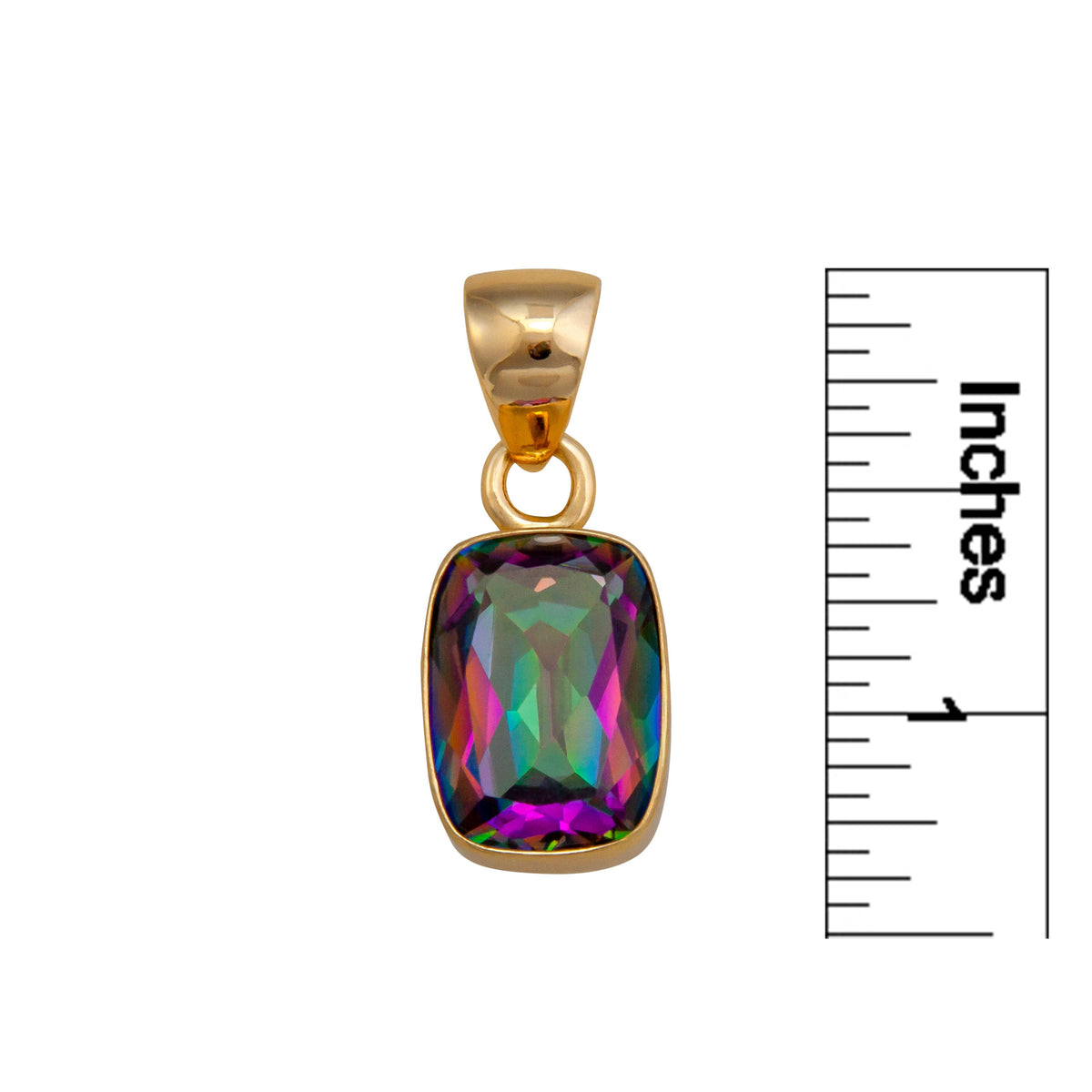 Alchemia Rainbow Mystic Quartz Rectangle Pendant | Charles Albert Jewelry