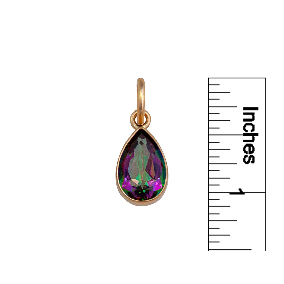 Alchemia Rainbow Mystic Quartz Teardrop Charm Pendant | Charles Albert Jewelry