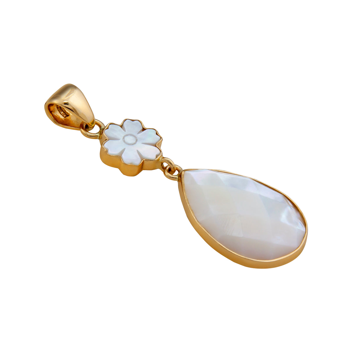 Alchemia Mother of Pearl Flower and Teardrop Pendant | Charles Albert Jewelry