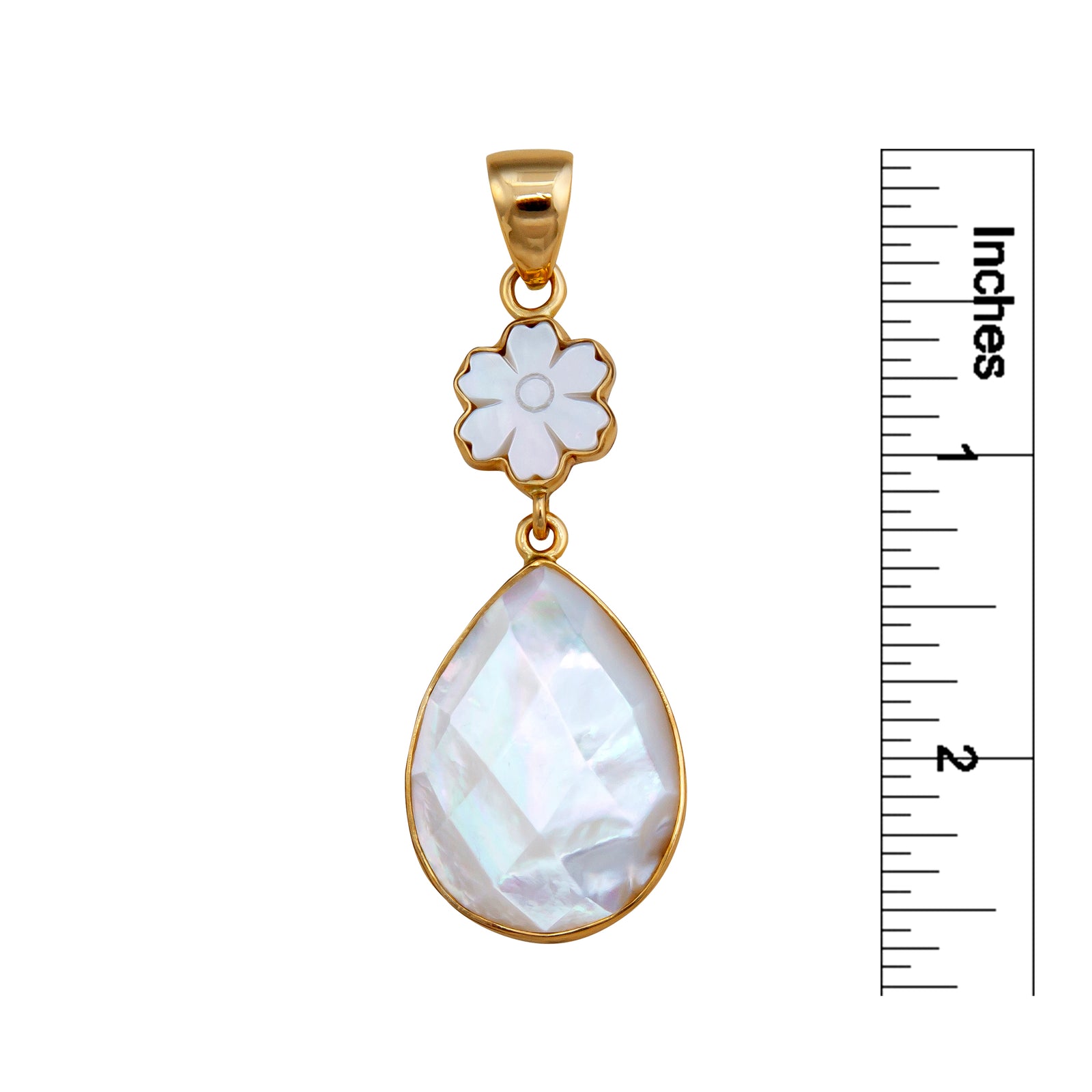 Alchemia Mother of Pearl Flower and Teardrop Pendant | Charles Albert Jewelry