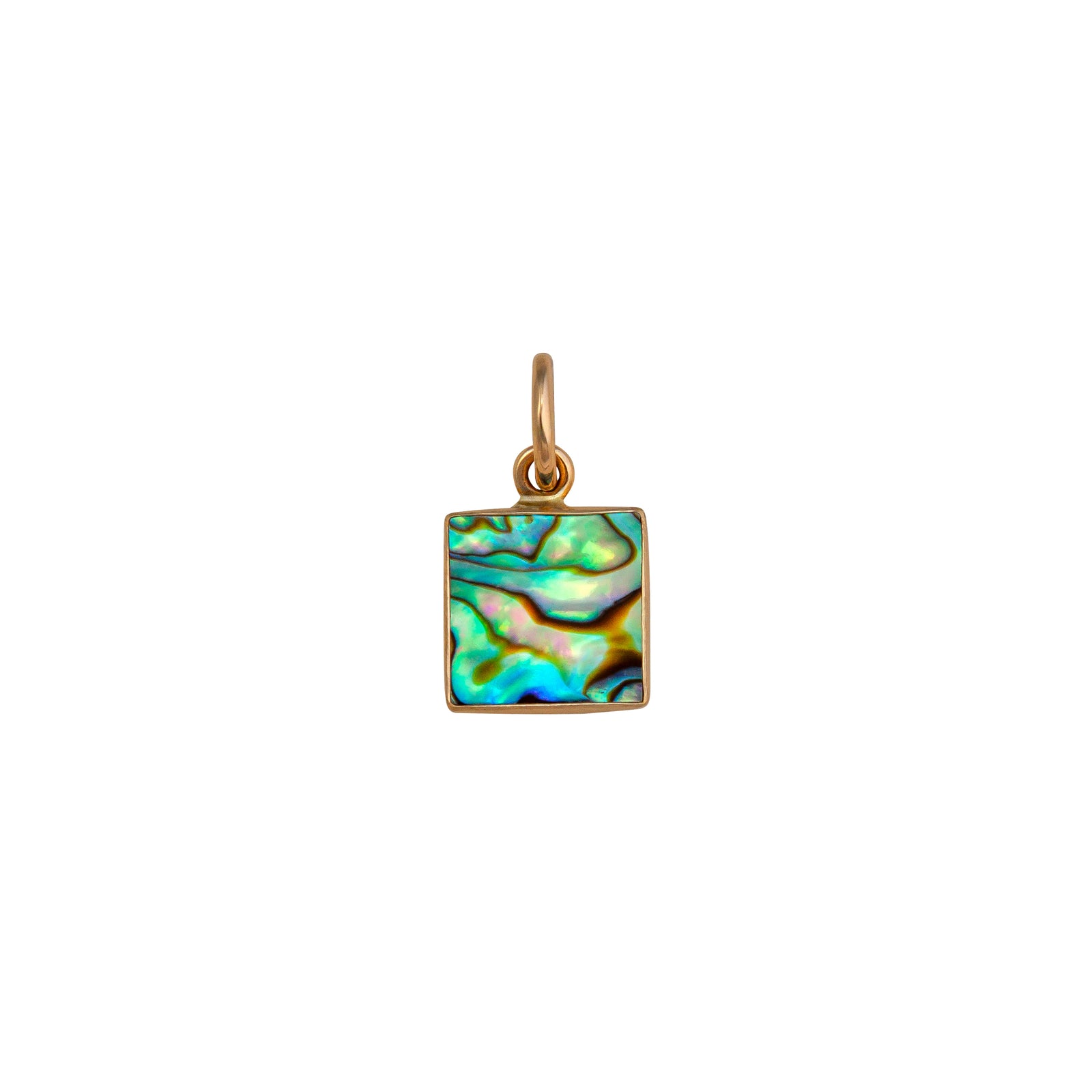 Alchemia Green Abalone Square Charm Pendant | Charles Albert Jewelry