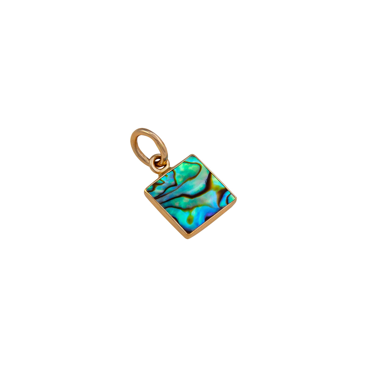 Alchemia Green Abalone Square Charm Pendant | Charles Albert Jewelry