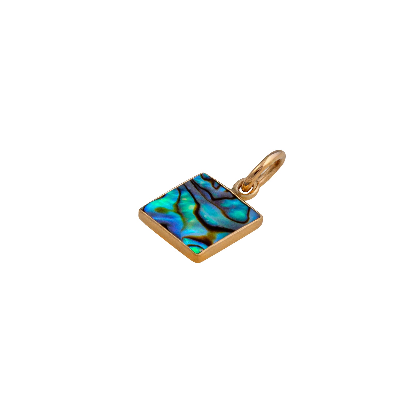 Alchemia Green Abalone Square Charm Pendant | Charles Albert Jewelry