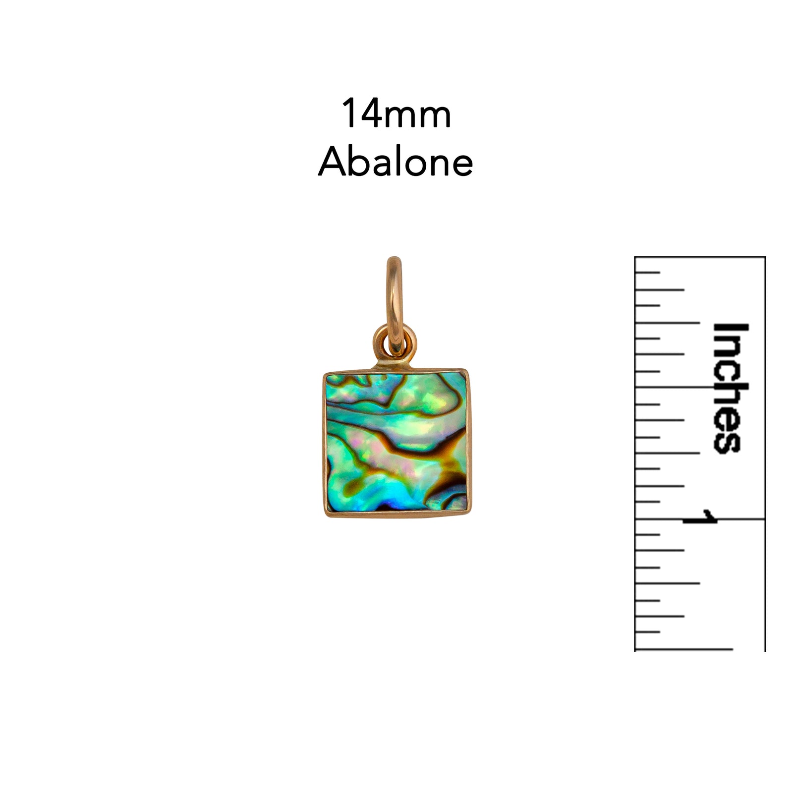 Alchemia Green Abalone Square Charm Pendant | Charles Albert Jewelry