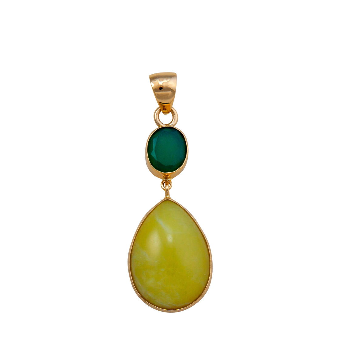 Alchemia Green Onyx and Serpentine Double Pendant | Charles Albert Jewelry