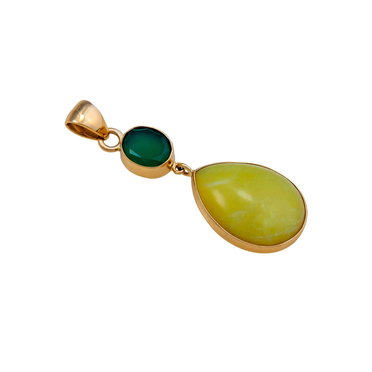 Alchemia Green Onyx and Serpentine Double Pendant | Charles Albert Jewelry