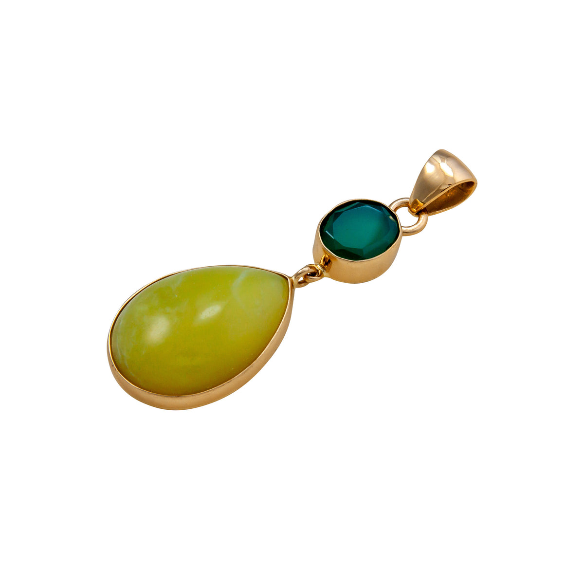 Alchemia Green Onyx and Serpentine Double Pendant | Charles Albert Jewelry