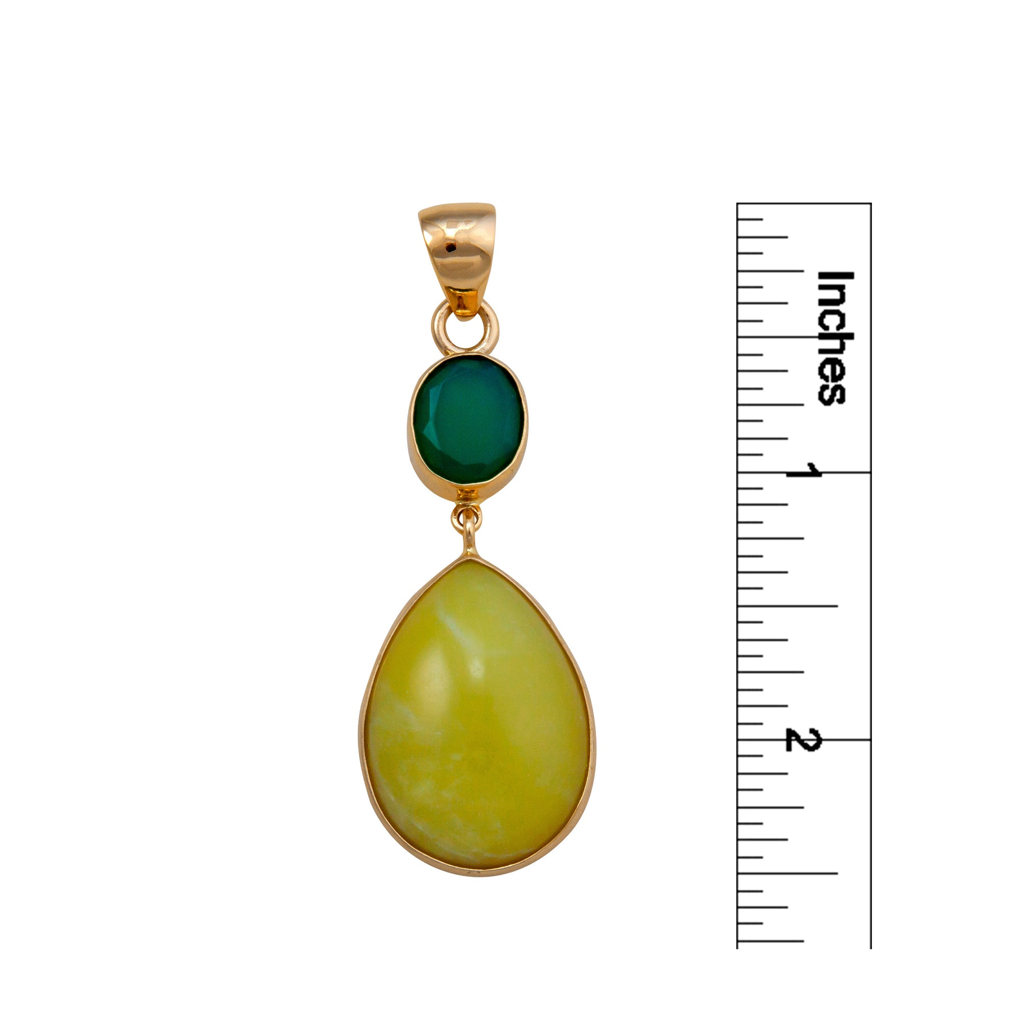 Alchemia Green Onyx and Serpentine Double Pendant | Charles Albert Jewelry