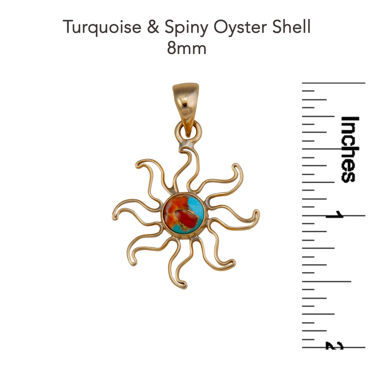 Alchemia Turquoise and Spiny Oyster Shell Sun Pendant | Charles Albert Jewelry