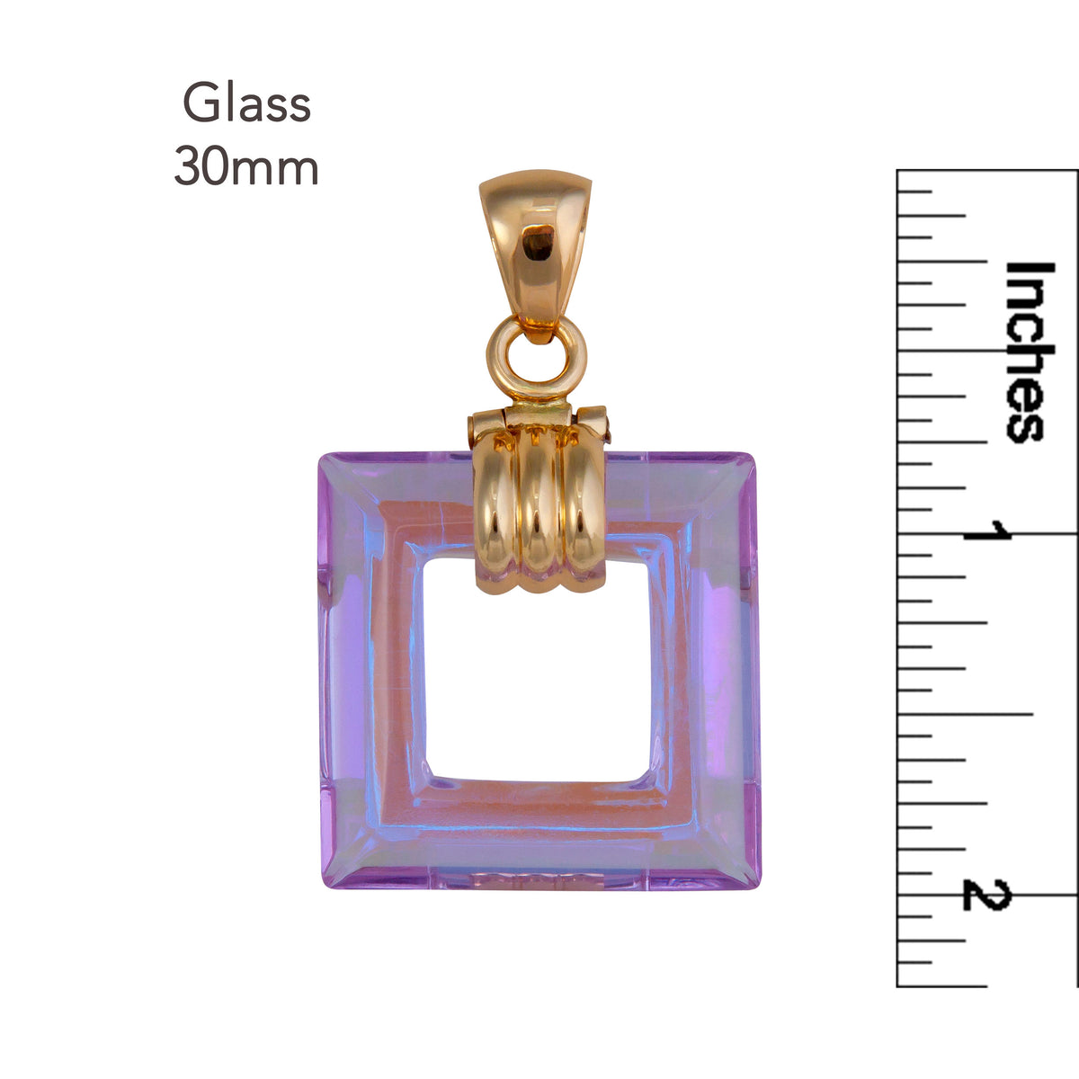 Alchemia Titanium Glass Square Pendant | Charles Albert Jewelry