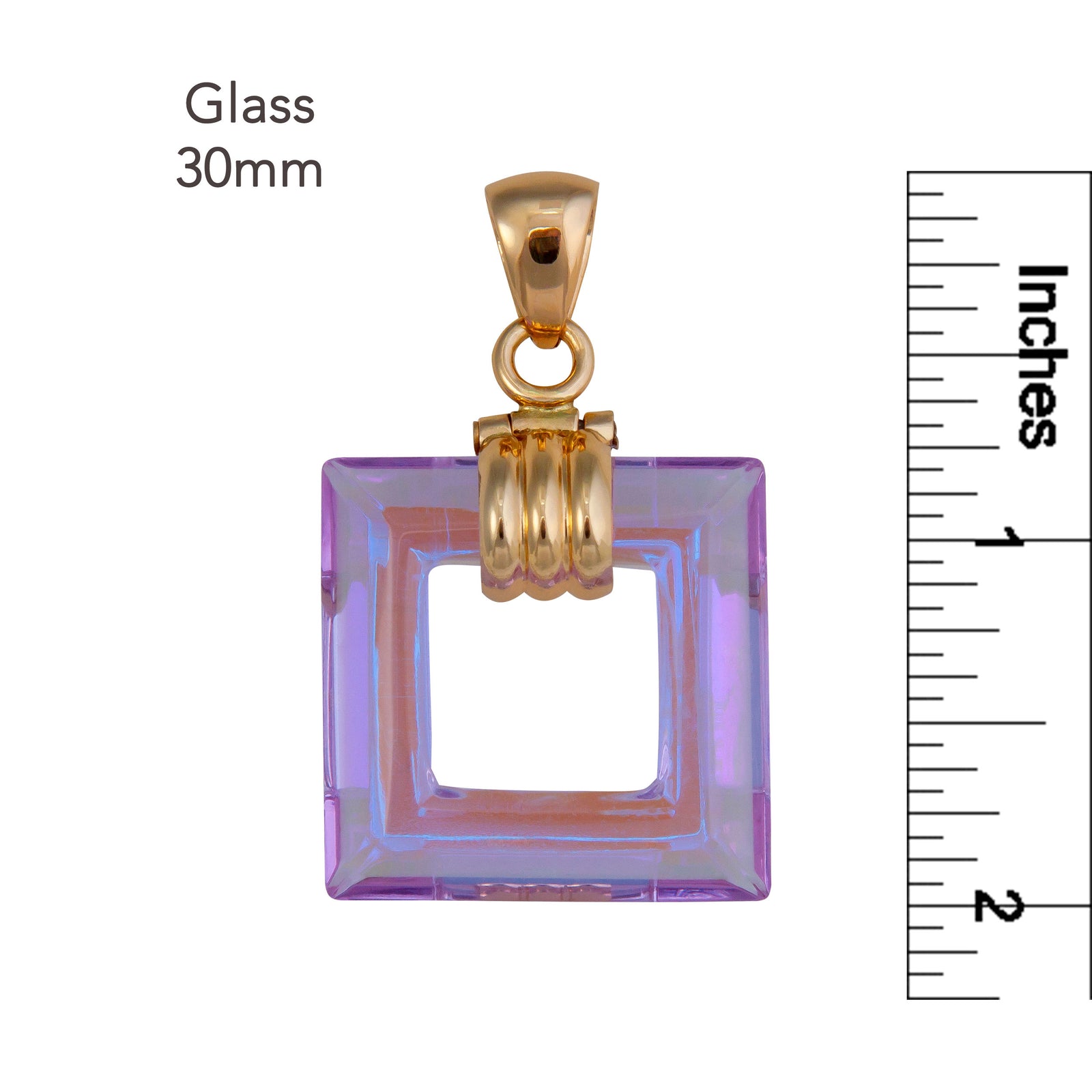 Alchemia Titanium Glass Square Pendant | Charles Albert Jewelry