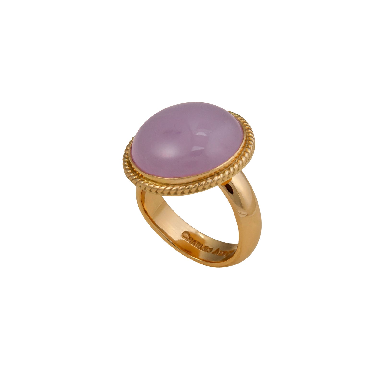 Alchemia Lilac Quartz Round Rope Adjustable Ring | Charles Albert Jewelry