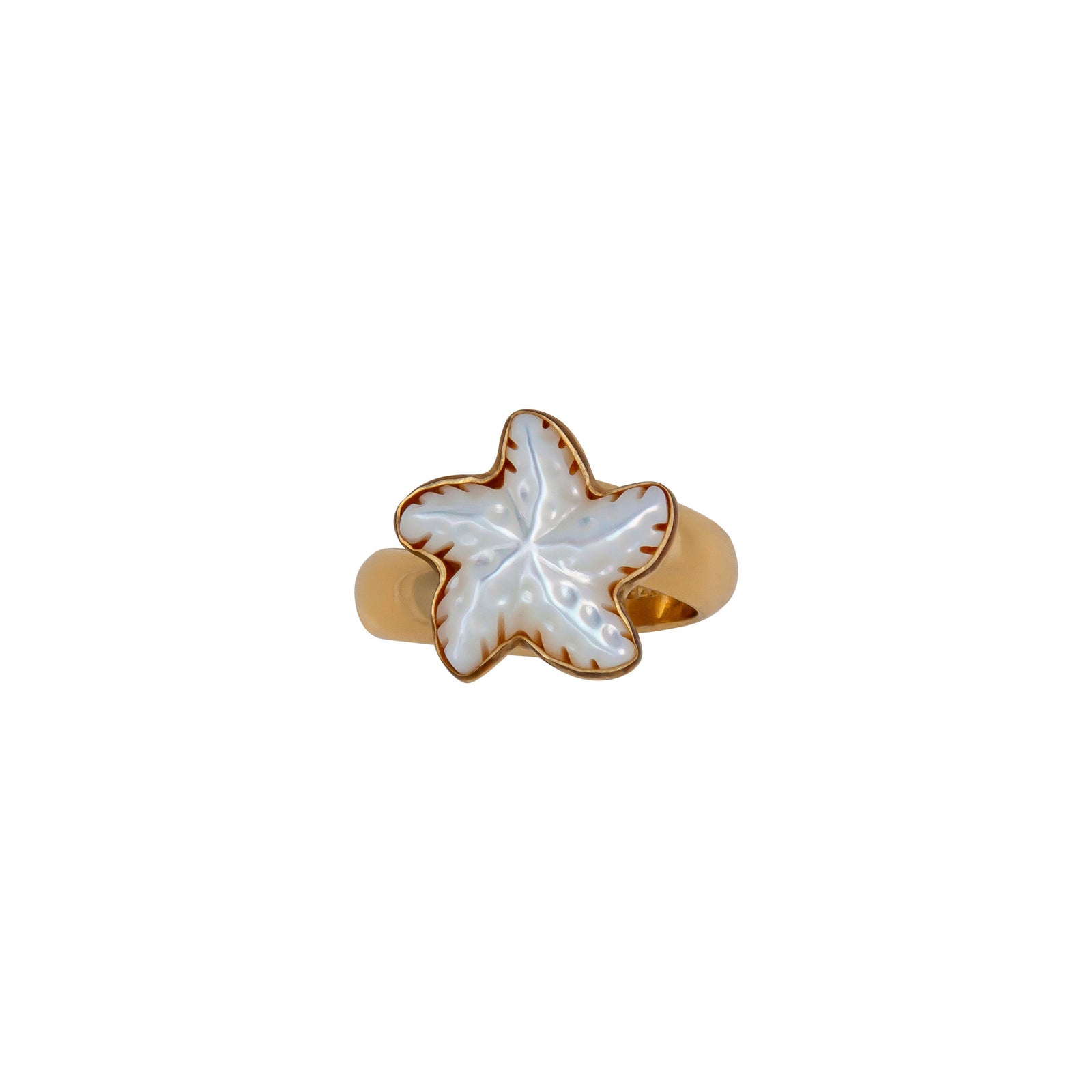Alchemia Mother of Pearl Starfish Adjustable Ring | Charles Albert Jewelry