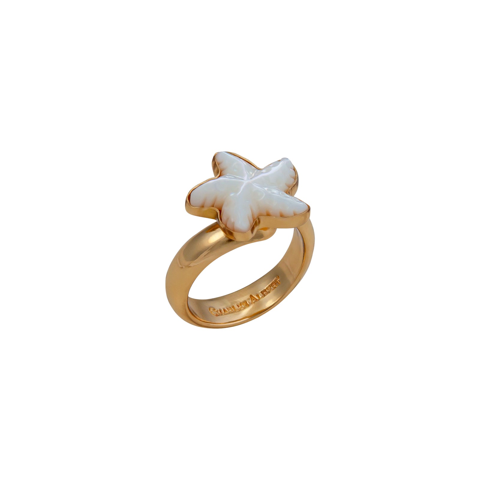 Alchemia Mother of Pearl Starfish Adjustable Ring | Charles Albert Jewelry