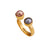 Alchemia Multi Colored Pearl Floating Adjustable Ring