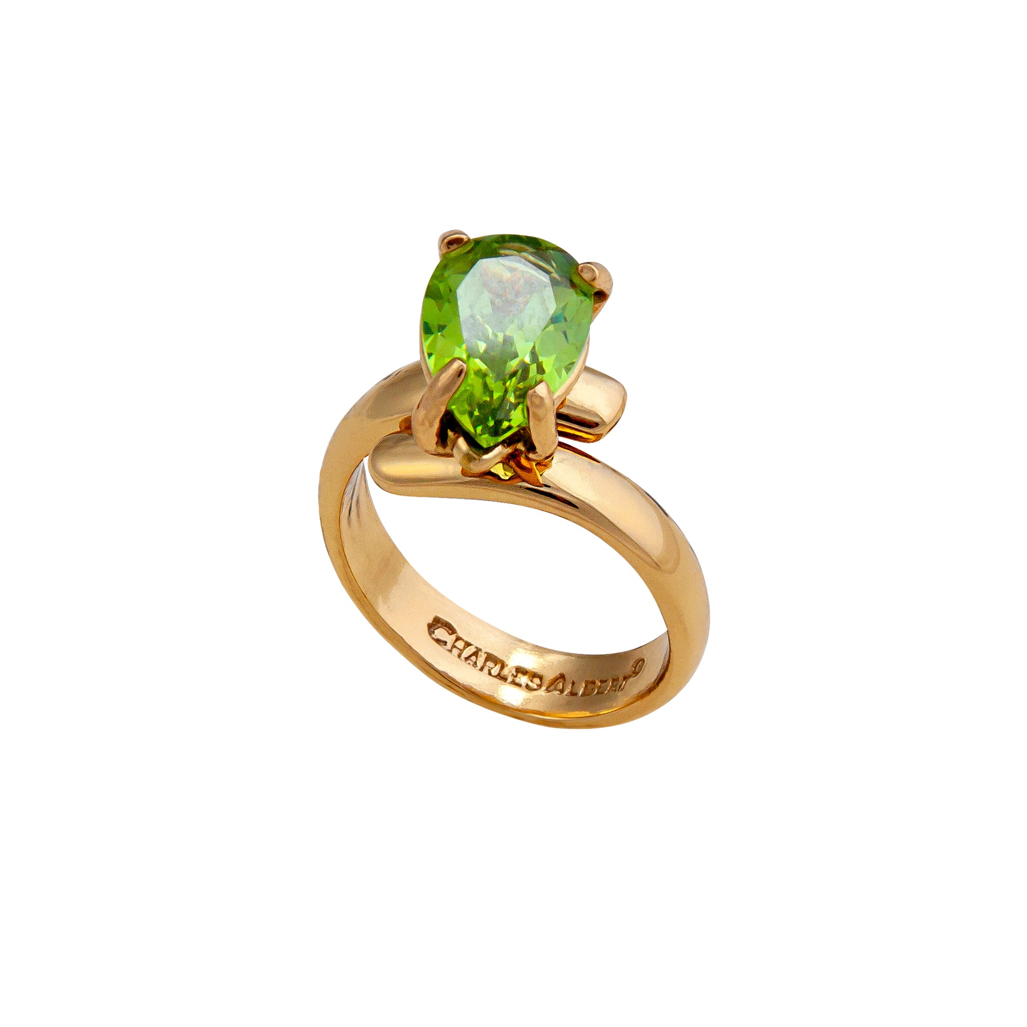 Alchemia Lab Created Peridot Prong Set Adjustable Ring | Charles Albert Jewelry