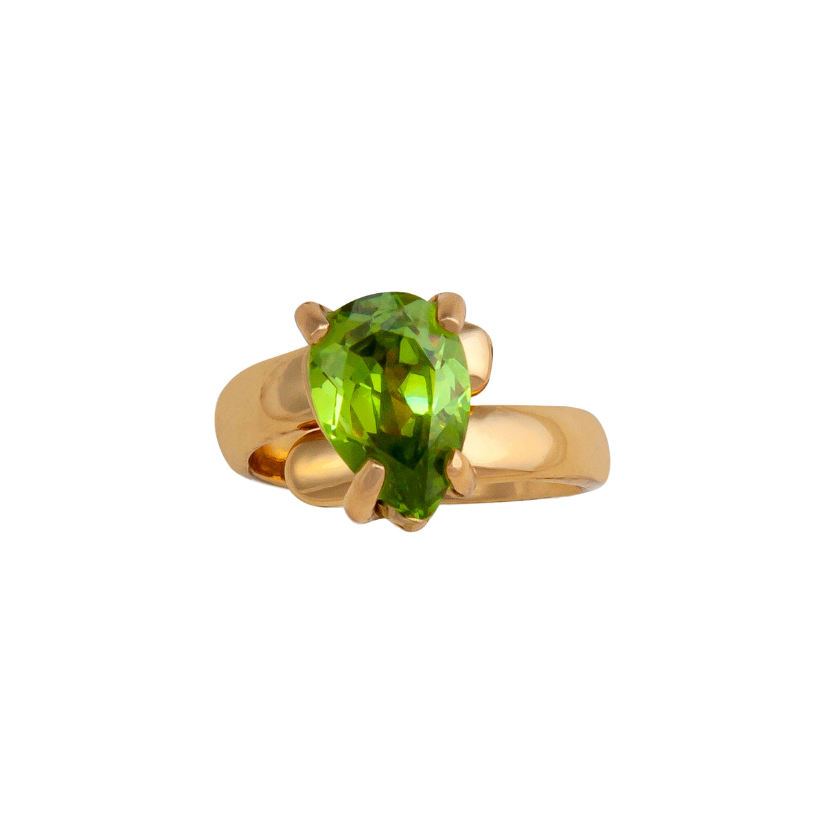 Alchemia Lab Created Peridot Prong Set Adjustable Ring | Charles Albert Jewelry