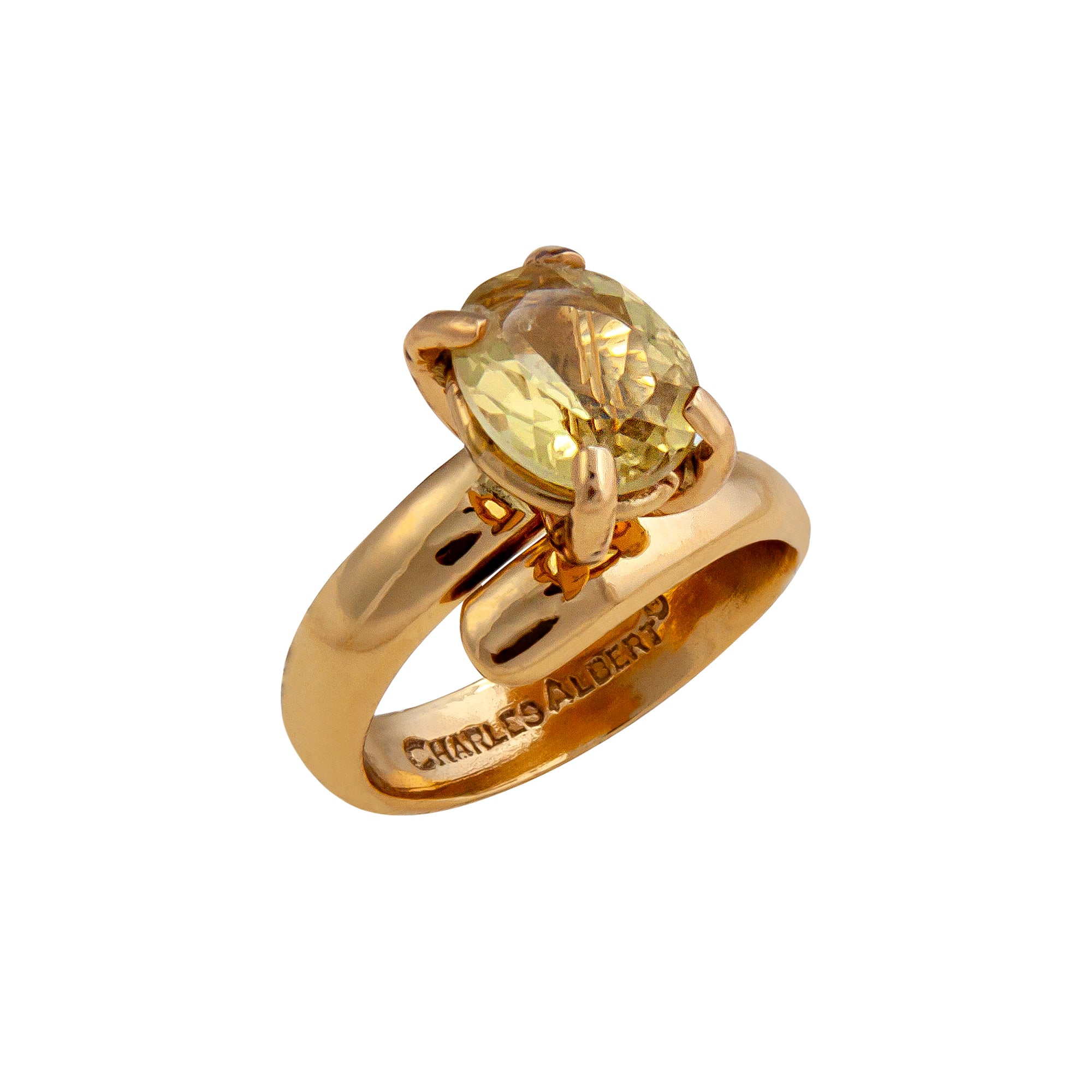 Alchemia Oval Citrine Prong Set Adjustable Ring | Charles Albert Jewelry