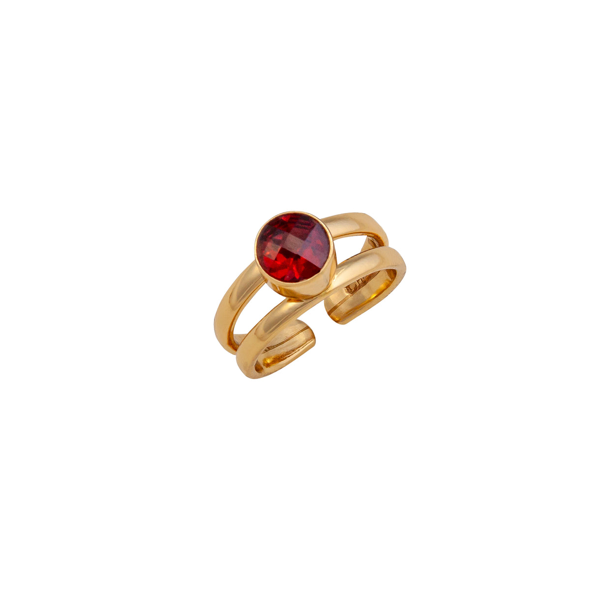 Alchemia Round Garnet Cuff Ring | Charles Albert Jewelry