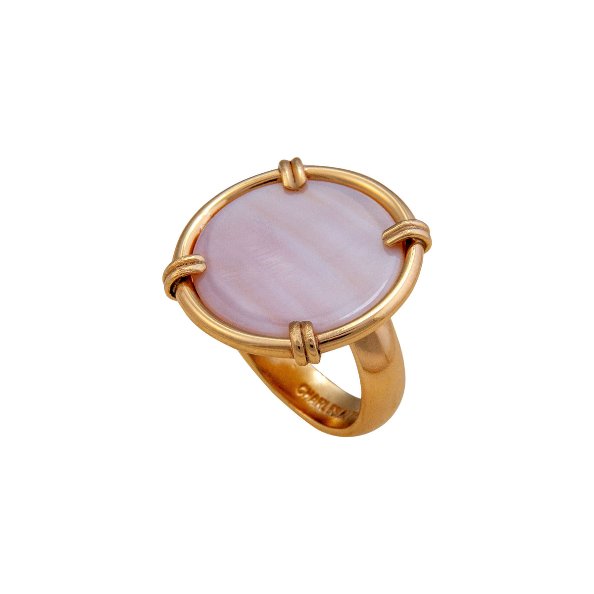 Alchemia Mother of Pearl Adjustable Prong Ring - Small | Charles Albert Jewelry
