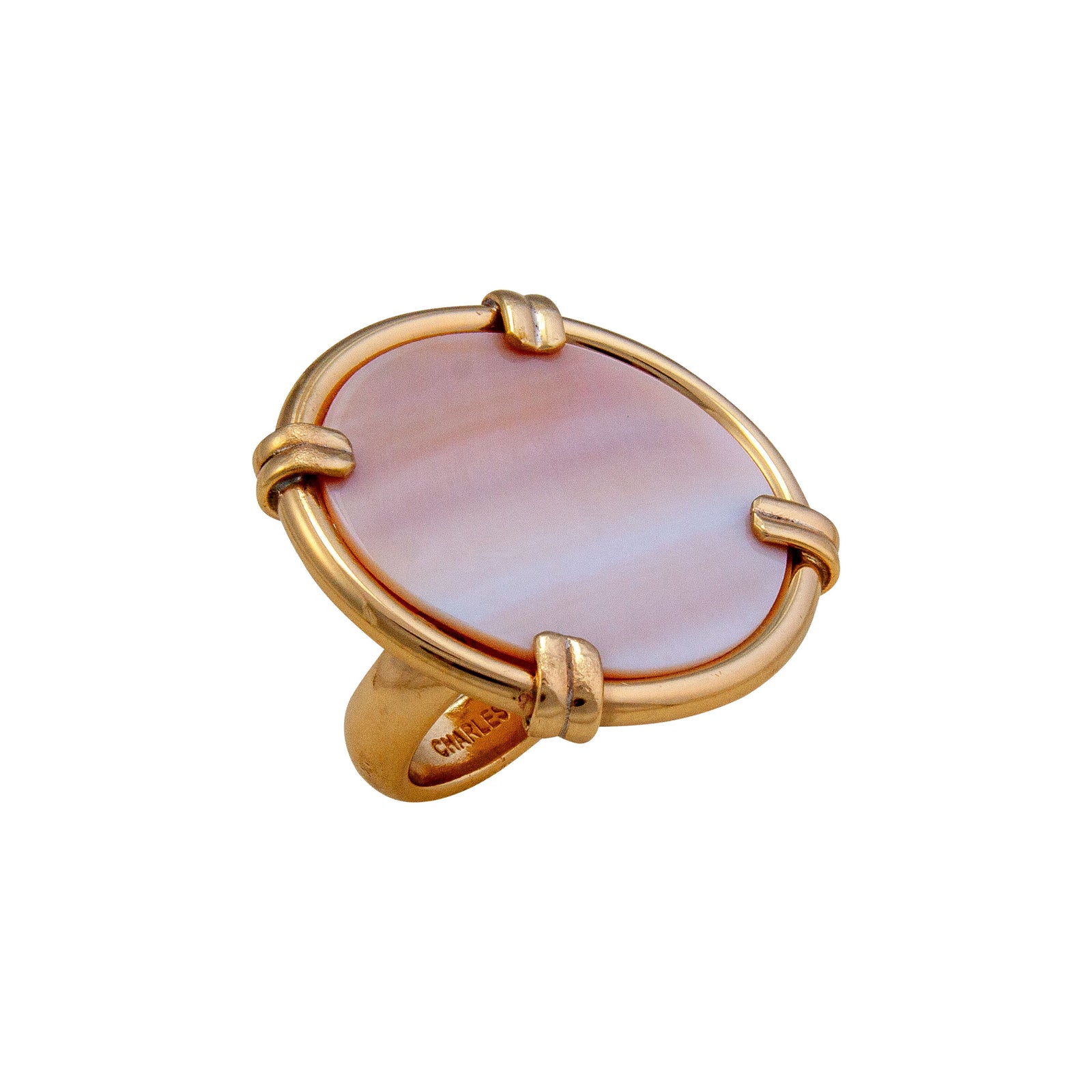 Alchemia Mother of Pearl Adjustable Prong Ring - Large | Charles Albert Jewelry