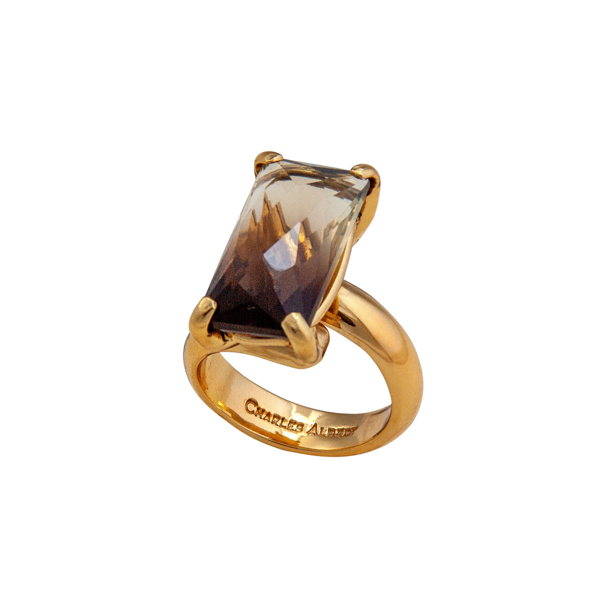 Alchemia Bi-Color Quartz Prong Set Ring | Charles Albert Jewelry