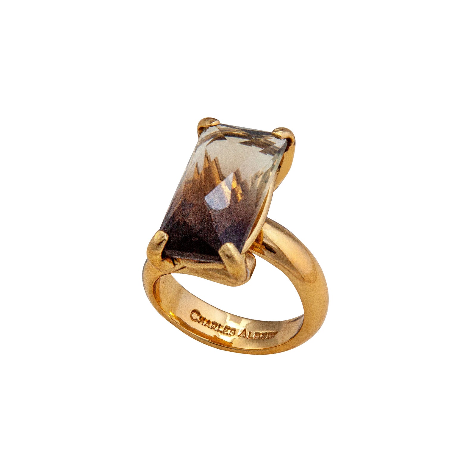 Alchemia Bi-Color Quartz Prong Set Ring | Charles Albert Jewelry