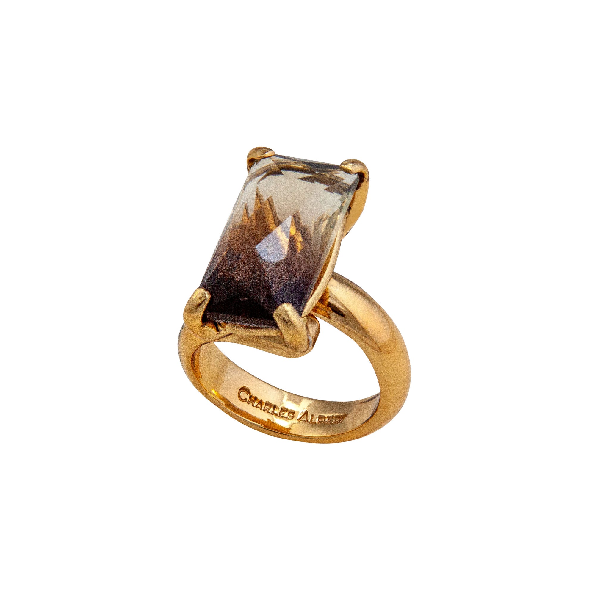 Alchemia Bi-Color Quartz Prong Set Ring | Charles Albert Jewelry
