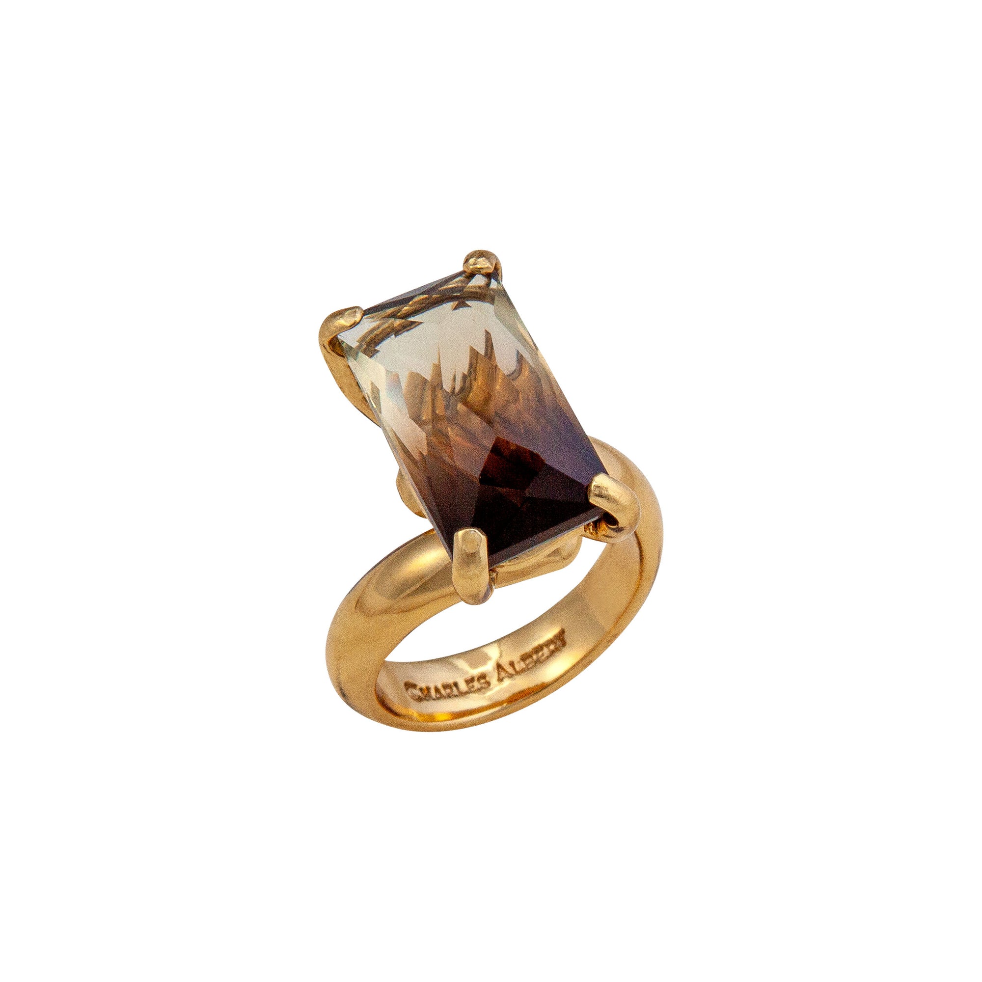 Alchemia Bi-Color Quartz Prong Set Ring | Charles Albert Jewelry