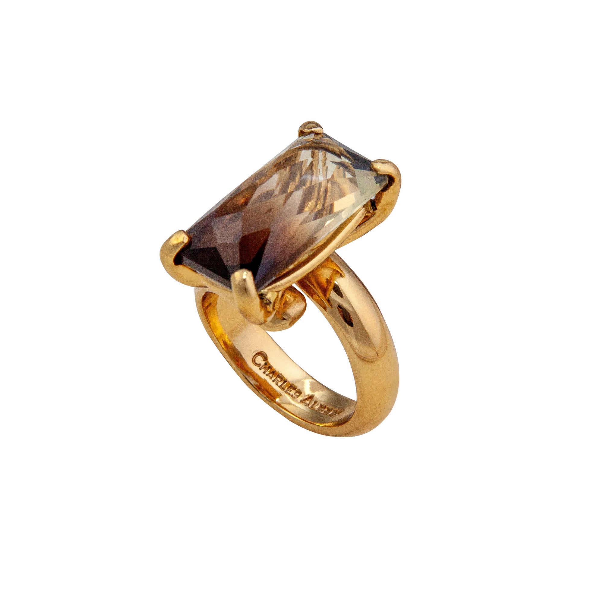 Alchemia Bi-Color Quartz Prong Set Ring | Charles Albert Jewelry