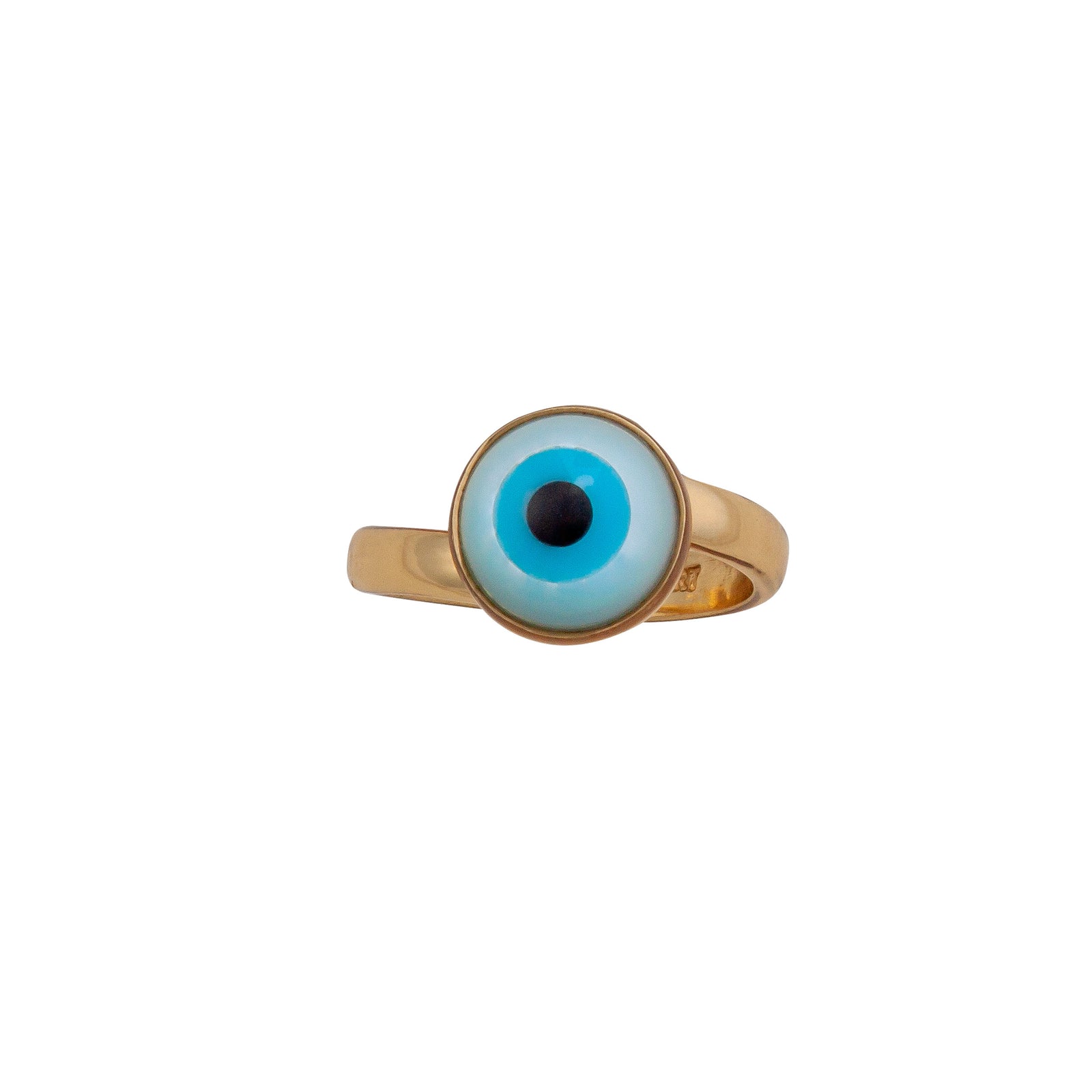 Alchemia Mother of Pearl Evil Eye Round Adjustable Ring | Charles Albert Jewelry