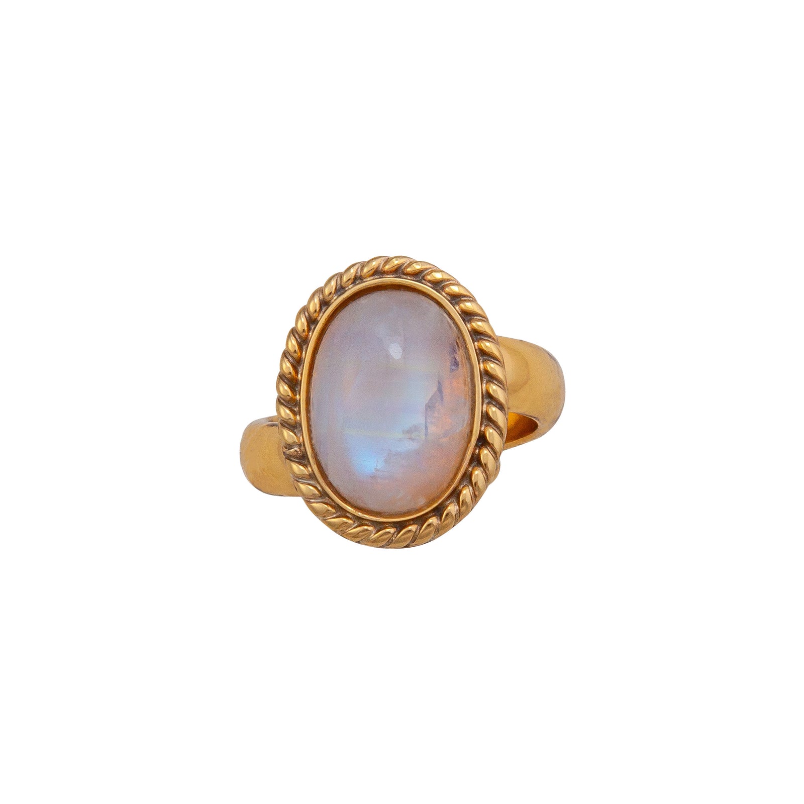 Alchemia Rainbow Moonstone Rope Adjustable Ring | Charles Albert Jewelry
