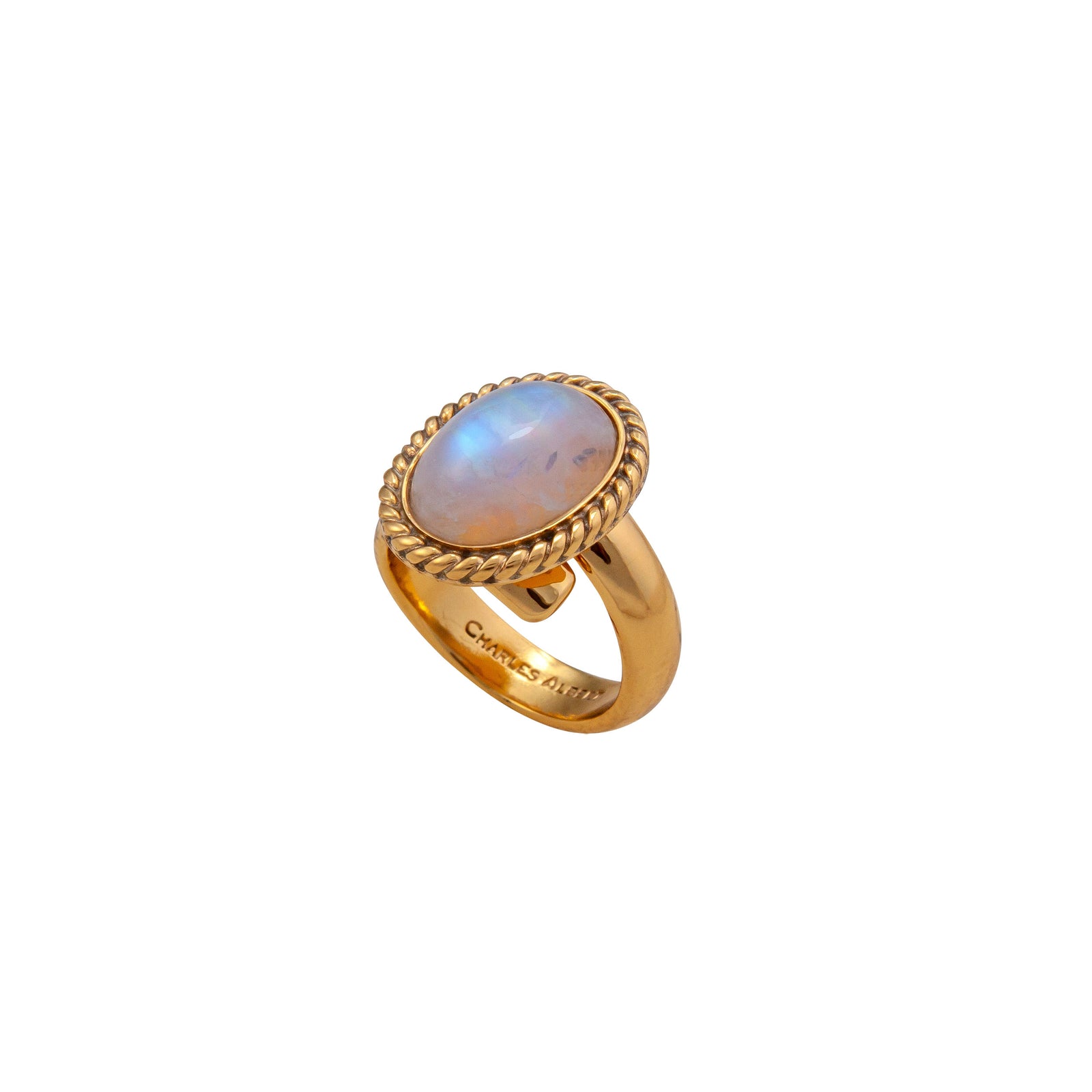 Alchemia Rainbow Moonstone Rope Adjustable Ring | Charles Albert Jewelry
