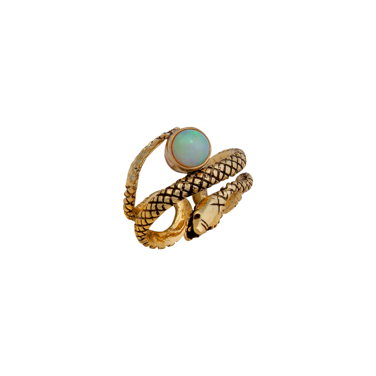 Alchemia Ethiopian Opal Snake Adjustable Ring | Charles Albert Jewelry