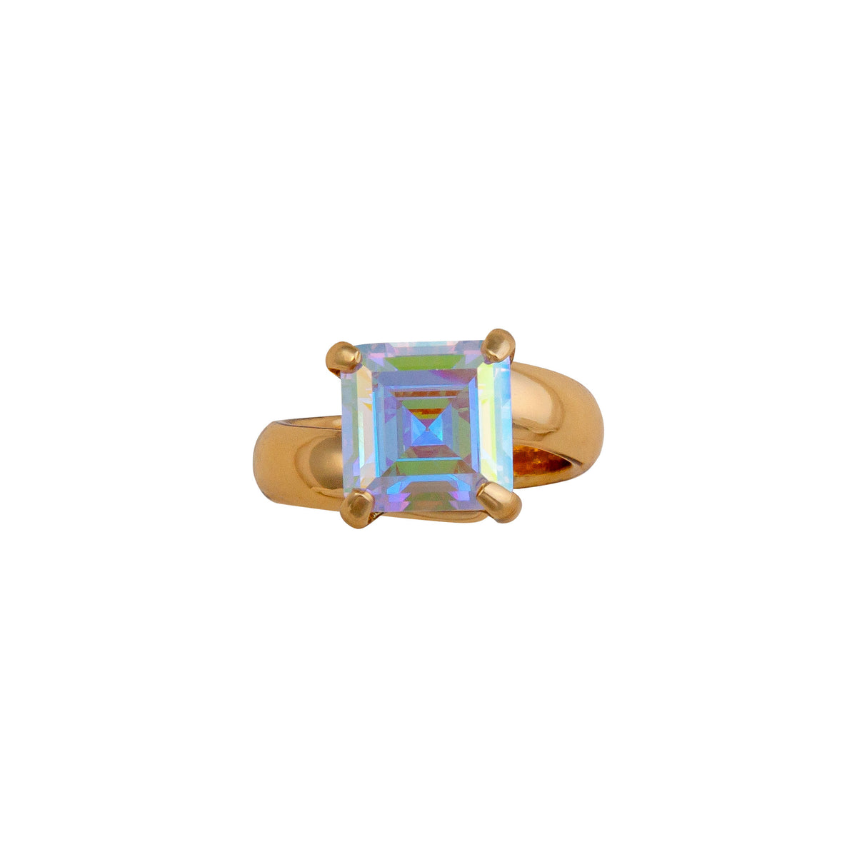 Alchemia Mercury Mist Square Prong Set Adjustable Ring | Charles Albert Jewelry