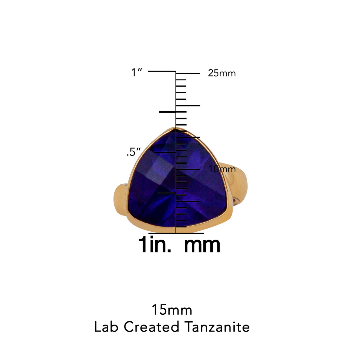 Alchemia Lab Created Tanzanite Trillion Adjustable Ring | Charles Albert Jewelry