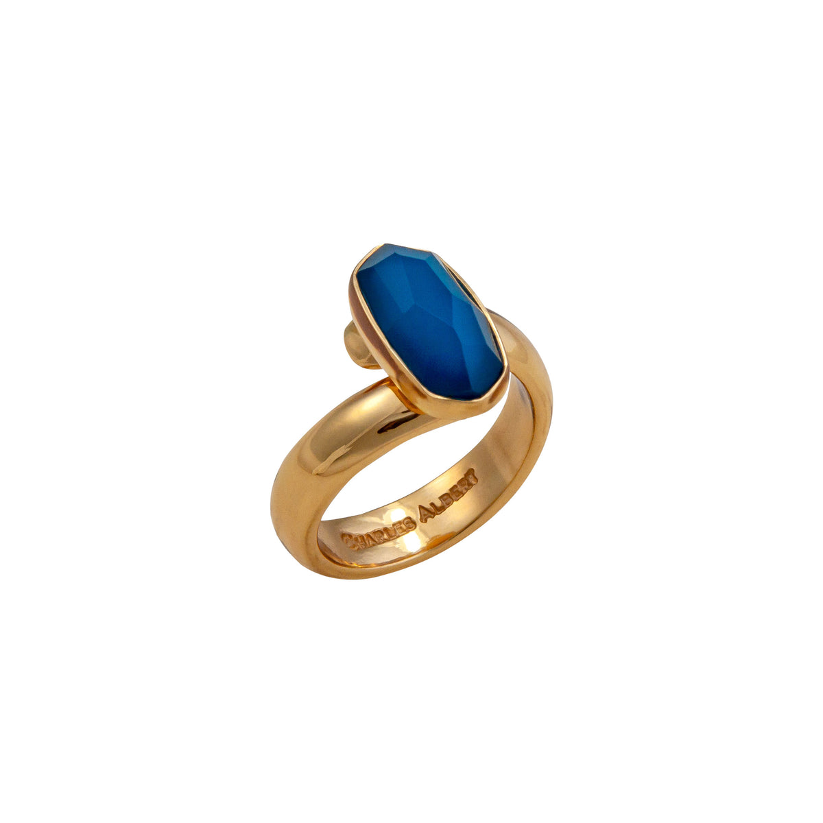 Alchemia Blue Faceted Agate Adjustable Ring | Charles Albert Jewelry