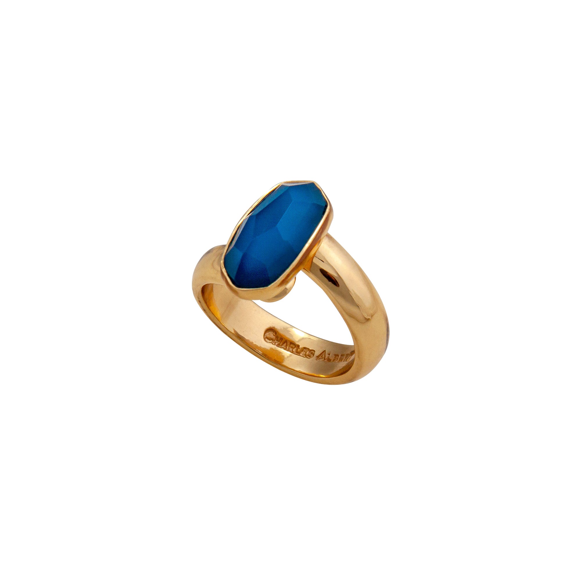 Alchemia Blue Faceted Agate Adjustable Ring | Charles Albert Jewelry