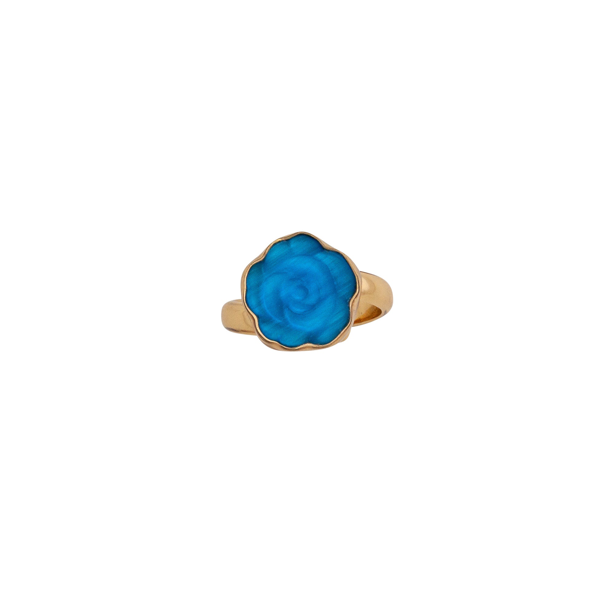 Alchemia Blue Rose Fiber Optic Petite Adjustable Ring | Charles Albert Jewelry