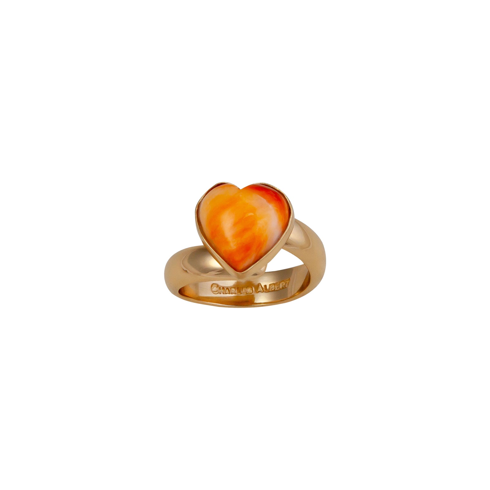 Alchemia Spiny Oyster Shell Heart Adjustable Ring | Charles Albert Jewelry