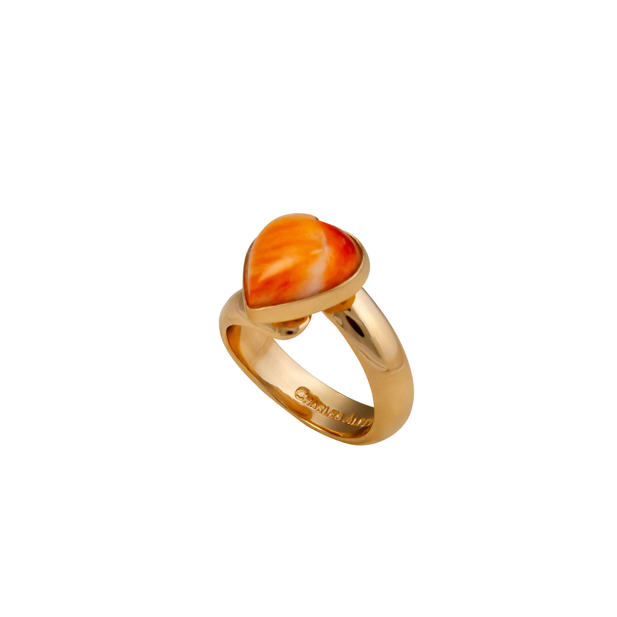 Alchemia Spiny Oyster Shell Heart Adjustable Ring | Charles Albert Jewelry