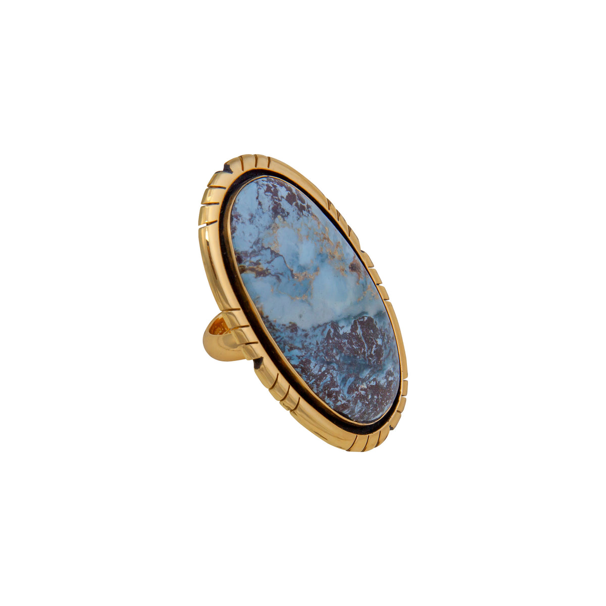 Alchemia Aztec Lapis C/O Oval Adjustable Ring |  Charles Albert Jewelry