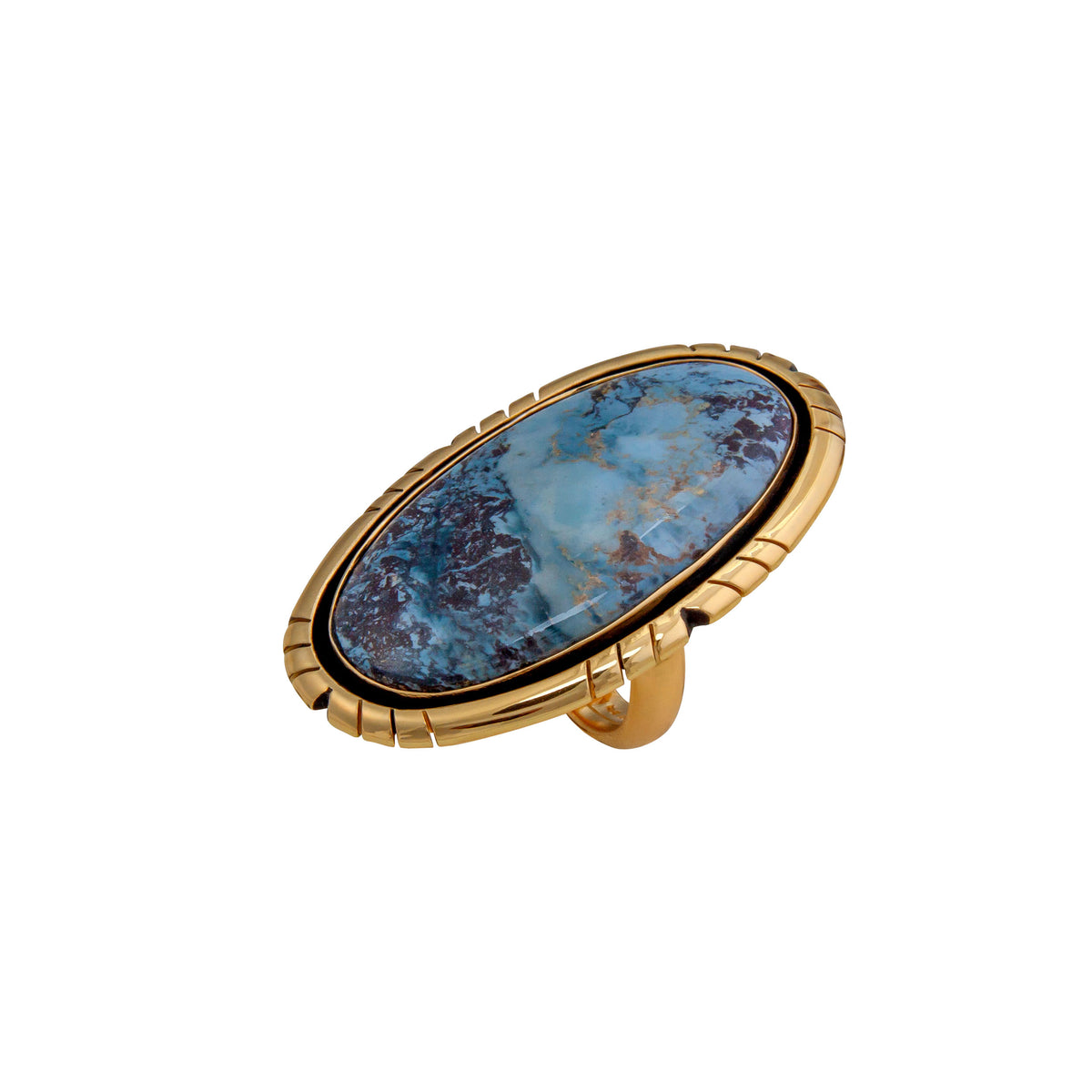 Alchemia Aztec Lapis C/O Oval Adjustable Ring |  Charles Albert Jewelry
