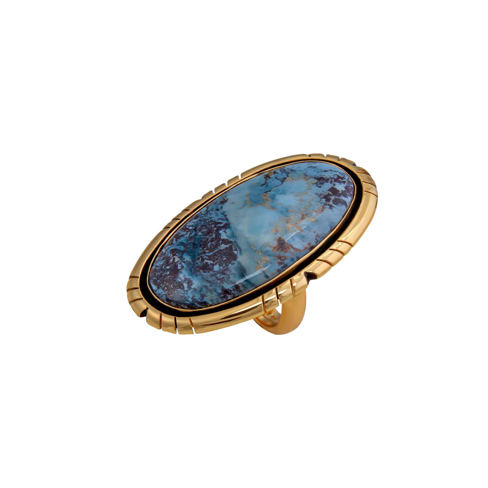 Alchemia Aztec Lapis C/O Oval Adjustable Ring |  Charles Albert Jewelry