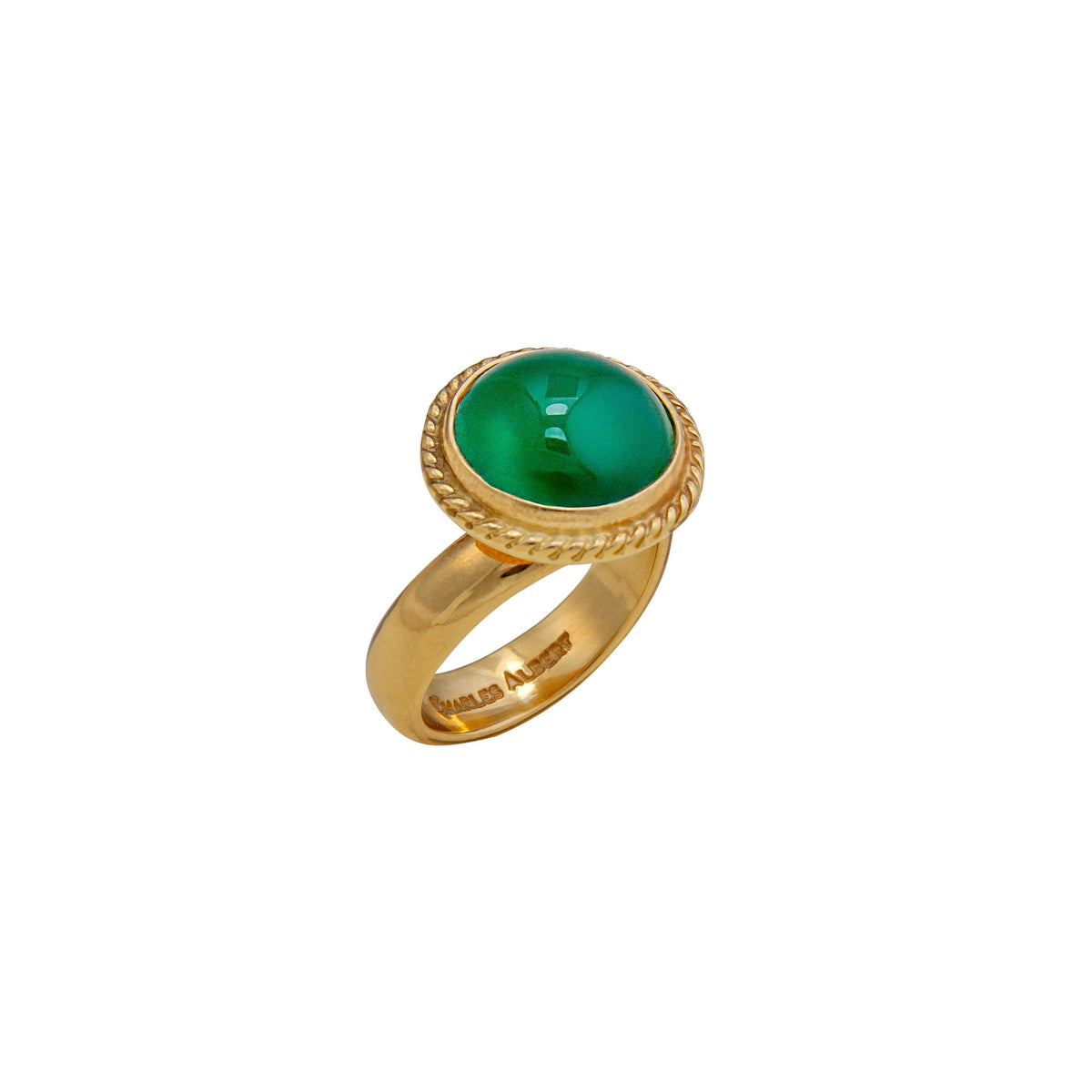 Alchemia Green Quartz Round Rope Adjustable Ring | Charles Albert Jewelry