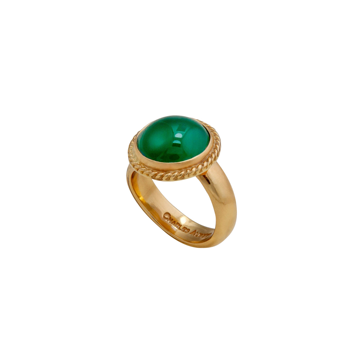 Alchemia Green Quartz Round Rope Adjustable Ring | Charles Albert Jewelry