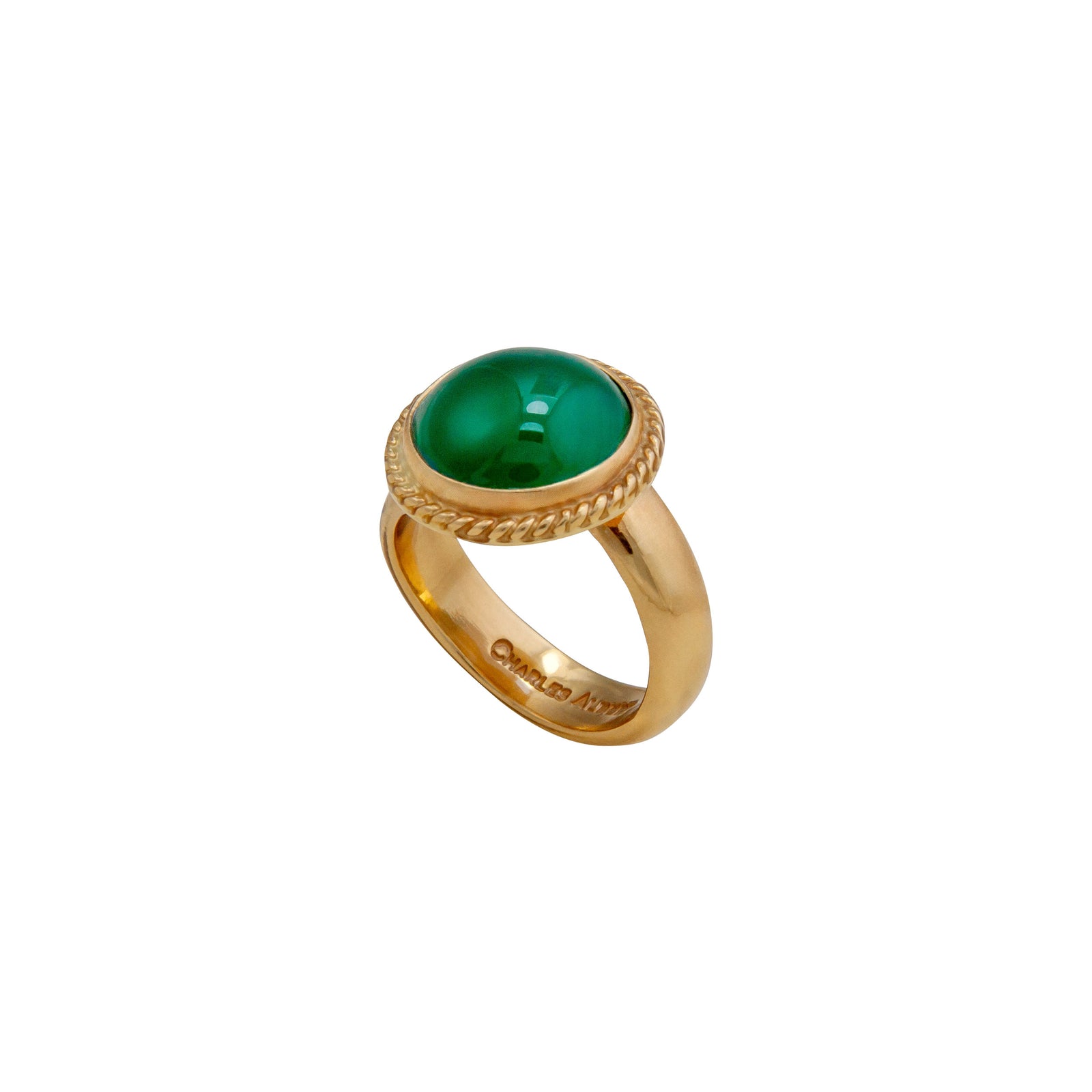 Alchemia Green Quartz Round Rope Adjustable Ring | Charles Albert Jewelry